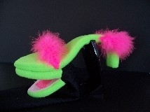 Green and Pink Blacklight Glamour Shoe